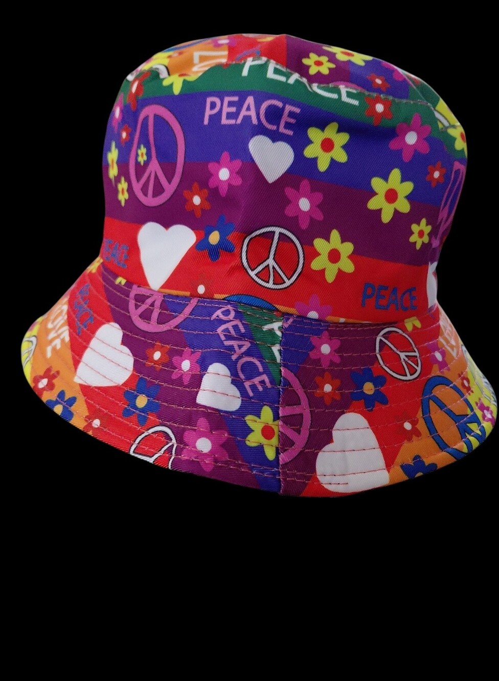 Peace Sign And Love Rainbow Bucket Hat Unisex 22"/23" - Picture 6 of 6